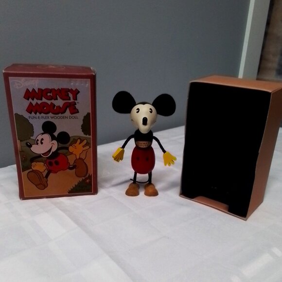 New. Disney Mickey Mouse Fun-E-Flex 4 1/2" zEooden doll. - Picture 1 of 2